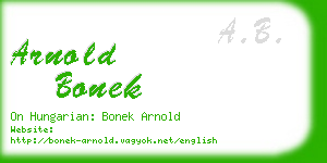 arnold bonek business card